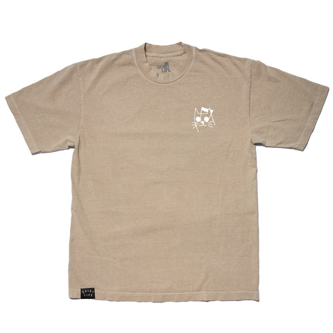 Music Cat Embroidered T - Mushroom - Made in USA