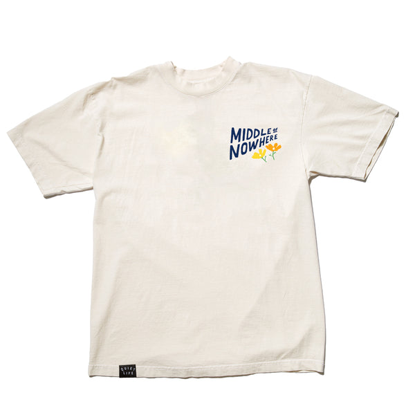 Lonely Palm Middle of Nowhere Embroidered T - Cream - MEDIUM ONLY