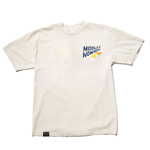 Lonely Palm Middle of Nowhere Embroidered T - Cream - MEDIUM ONLY